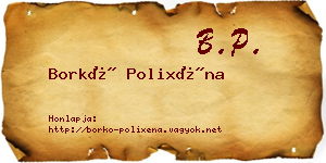 Borkó Polixéna névjegykártya